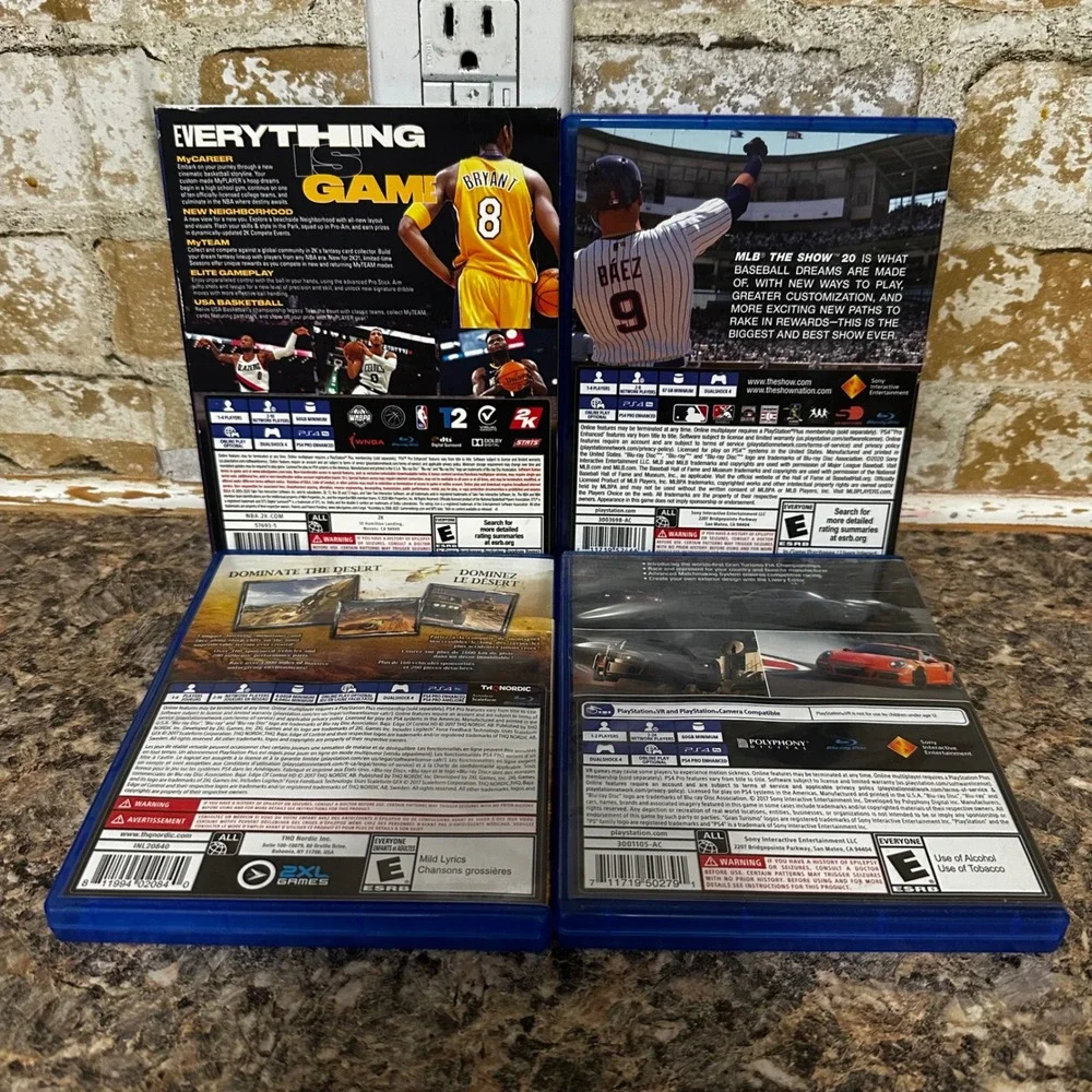 Sony PS4 Game Bundle 4 Games NBA 2K21 MLB 20 Baja Gran Turismo Good Condition